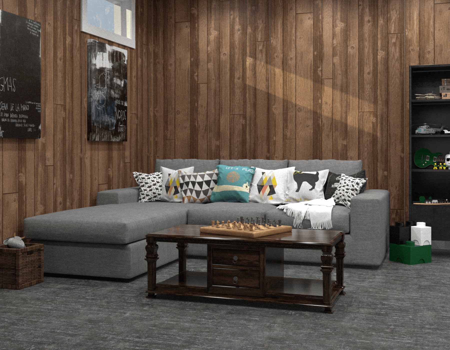 Basement Wood Brown Homesteader