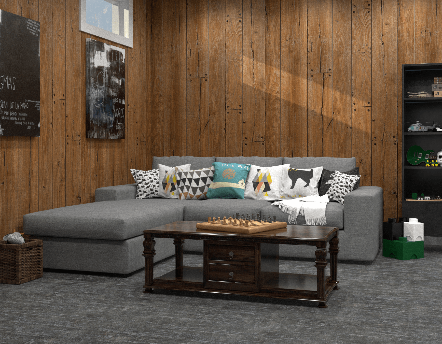 Basement Wood Cabin Creek