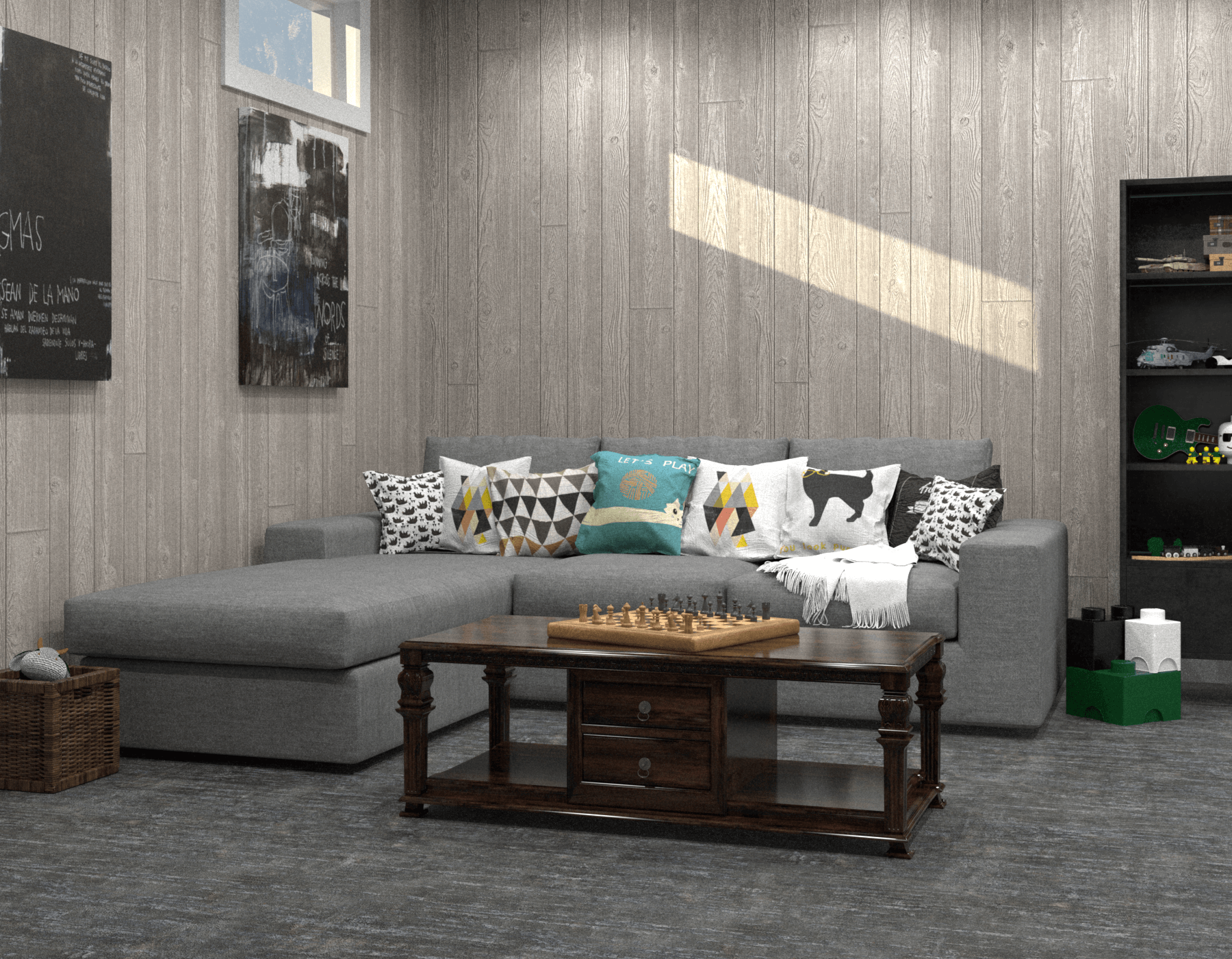 Basement Wood Gray Homesteader