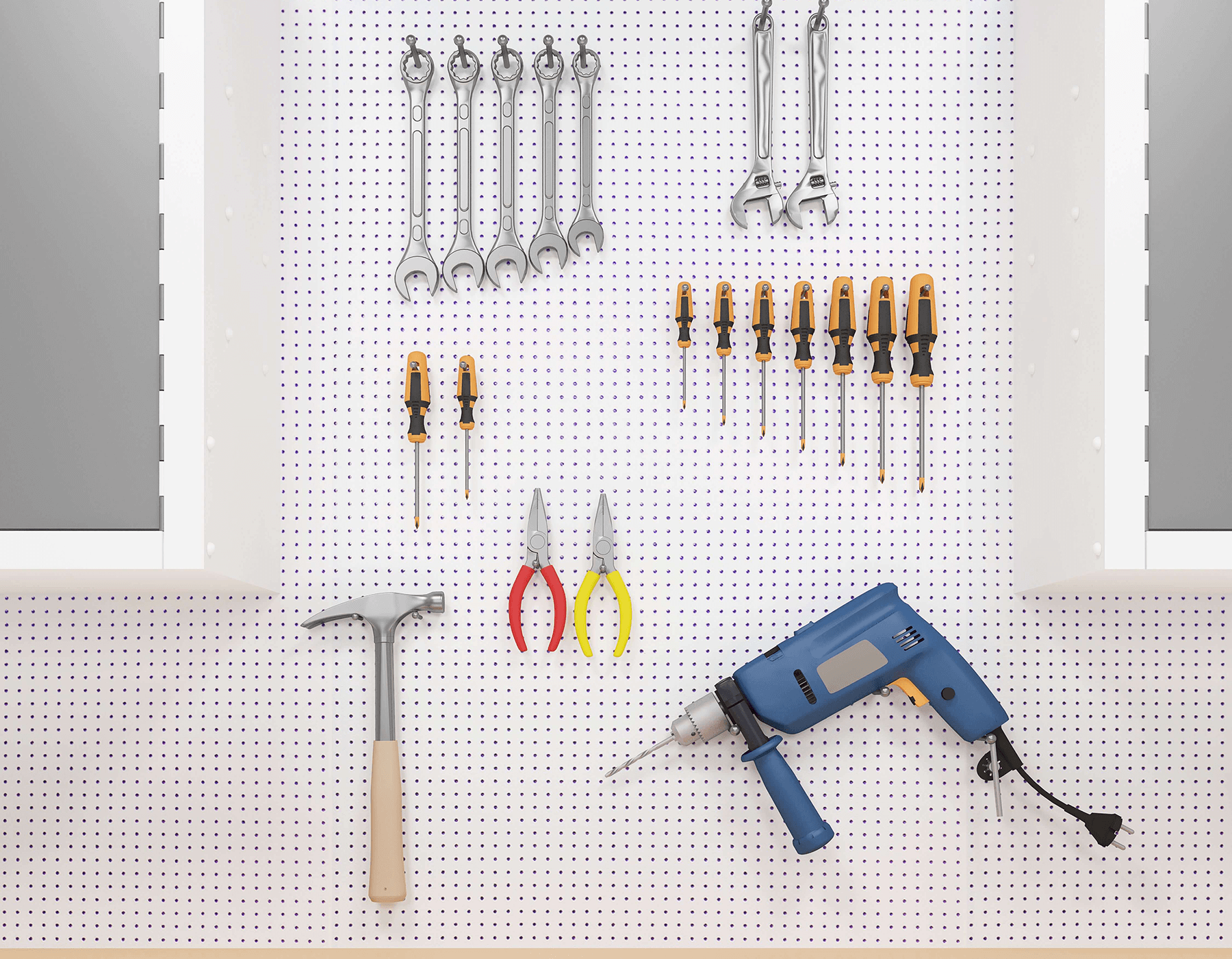 White Perforated in Garage