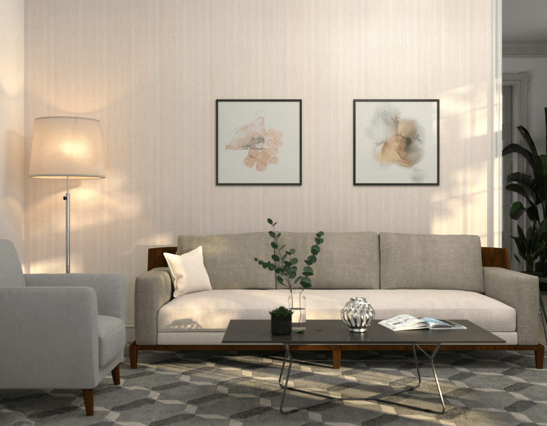 Living Room Designer Sculptured Stripe