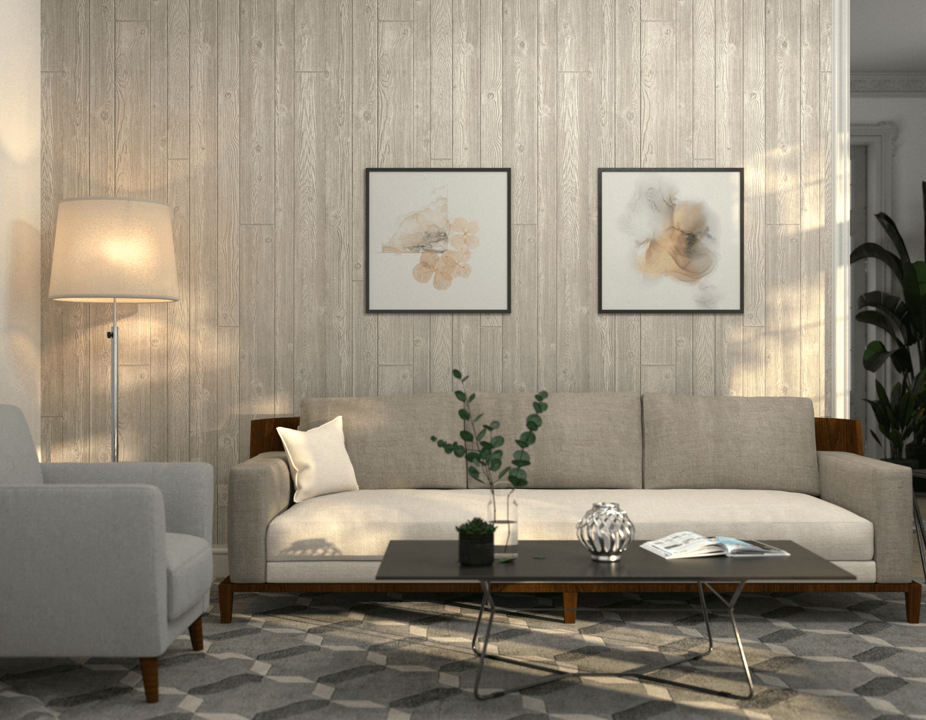Living Room Wood Gray Homesteader