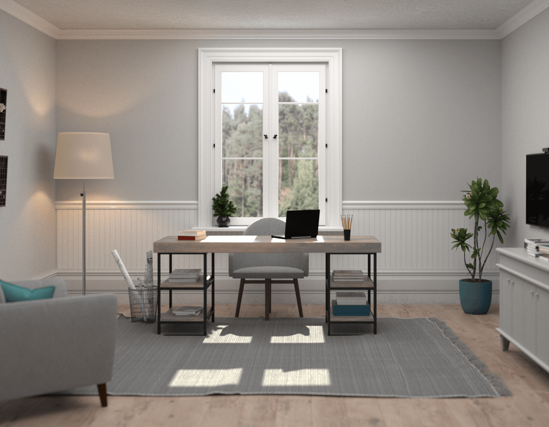 Office Beadboard Beaded White WC