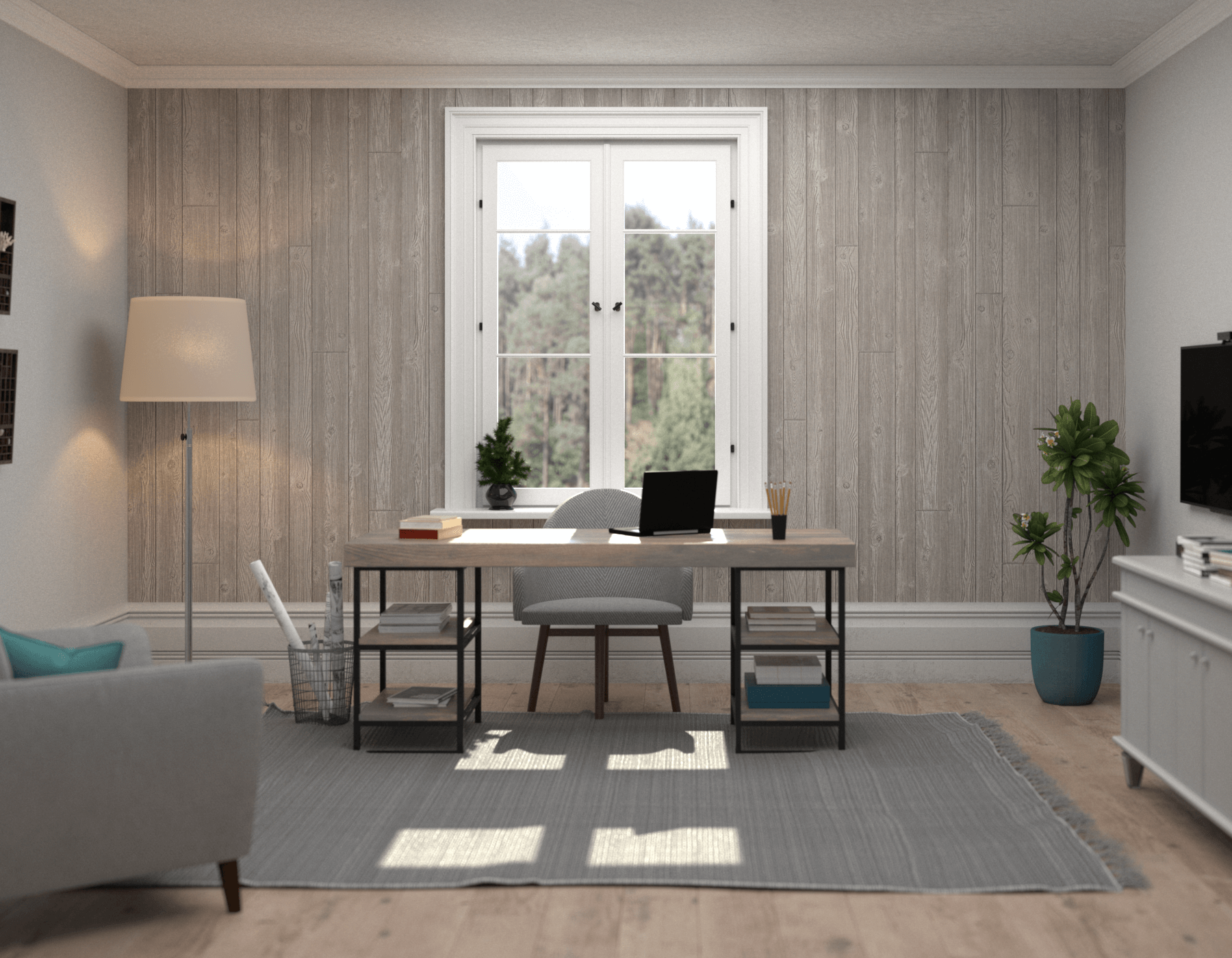 Office Wood Gray Homesteader