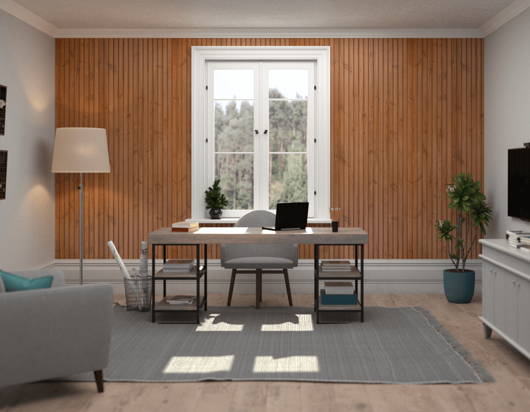 Office Wood Pendleton Beaded