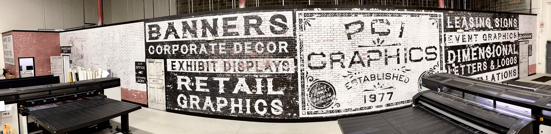 Signage Featuring DPI Faux Brick Paneling