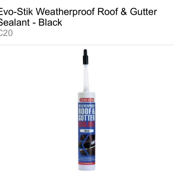 Evo-Stik Weatherproof Roof & Gutter Sealant - Black C20 290ml